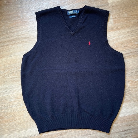 Polo Ralph Lauren Other - Polo Ralph Lauren Lambswool Sweater Vest XL Navy V Neck wool